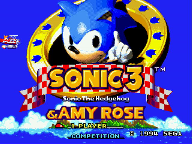 Sonic 3 & Amy Rose Title Screen